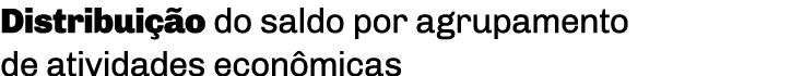 Distribuição do saldo por agrupamento de atividades econômicas 
