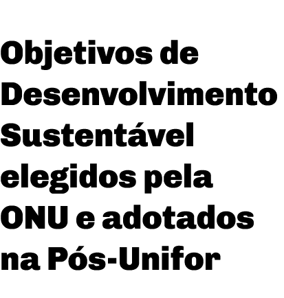  Objetivos de Desenvolvimento Sustentável elegidos pela ONU e adotados na Pós-Unifor