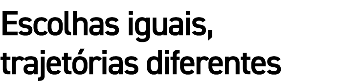 Escolhas iguais, trajetórias diferentes