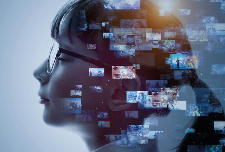 AI (Artificial Intelligence) concept  Contents concept  Social networking service  Streaming video  communication network 