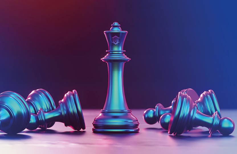 Bitcoin Chess Concept, Bitcoin Cryptocurrency Concept, Bitcoin Strategy With King Chess