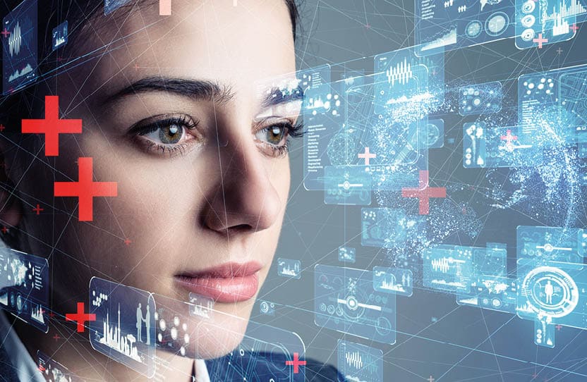 Authentication by facial recognition concept  Biometric  Security system 