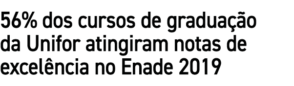56% dos cursos de graduação da Unifor atingiram notas de excelência no Enade 2019