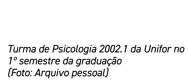  Turma de Psicologia 2002.1 da Unifor no 1º semestre da gradua o (Foto: Arquivo pessoal)