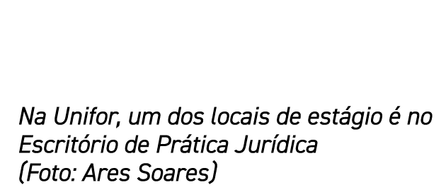 Na Unifor, um dos locais de est gio  no Escrit rio de Pr tica Jur dica (Foto: Ares Soares)