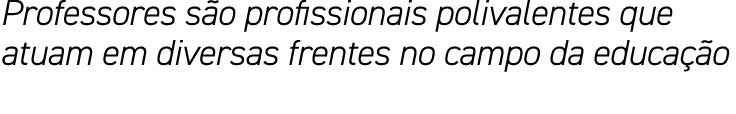 Professores s o profissionais polivalentes que atuam em diversas frentes no campo da educa o