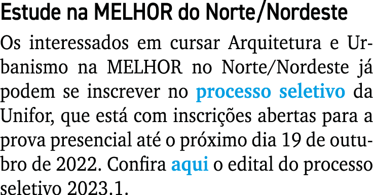 Estude na MELHOR do Norte/Nordeste Os interessados em cursar Arquitetura e Urbanismo na MELHOR no Norte/Nordeste j p...