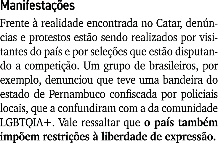 Manifesta es Frente   realidade encontrada no Catar, den ncias e protestos est o sendo realizados por visitantes do ...