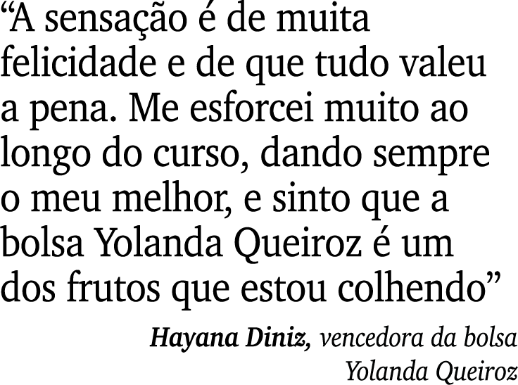 “A sensa o   de muita felicidade e de que tudo valeu a pena. Me esforcei muito ao longo do curso, dando sempre o meu...