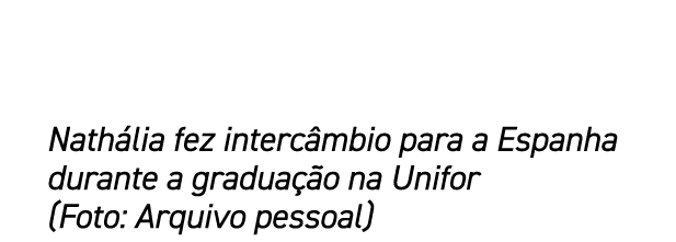 Nath lia fez interc mbio para a Espanha durante a gradua o na Unifor (Foto: Arquivo pessoal)