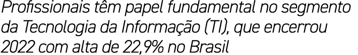 Profissionais t m papel fundamental no segmento da Tecnologia da Informa o (TI), que encerrou 2022 com alta de 22,9%...