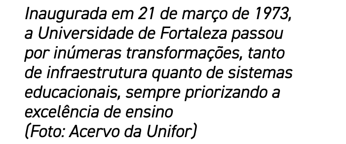 Inaugurada em 21 de mar o de 1973, a Universidade de Fortaleza passou por in meras transforma es, tanto de infraestr...