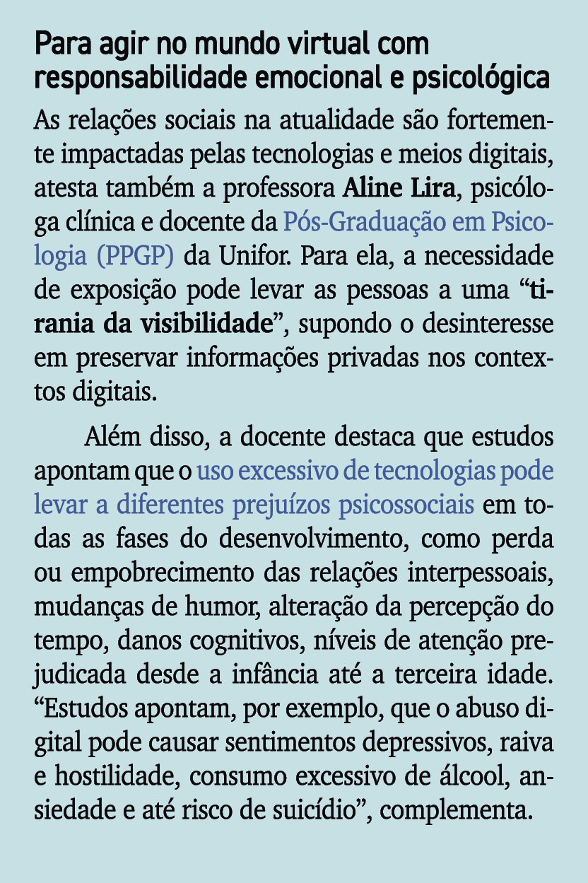 Para agir no mundo virtual com responsabilidade emocional e psicol gica As rela es sociais na atualidade s o forteme...