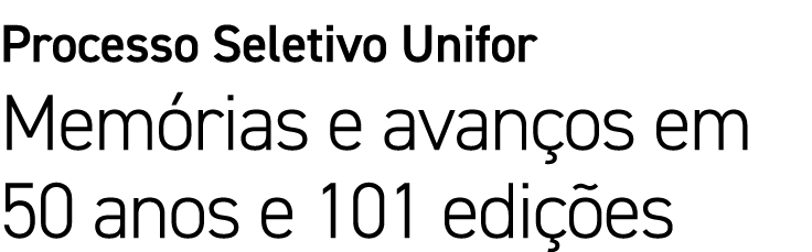 Processo Seletivo Unifor Mem rias e avan os em 50 anos e 101 edi es