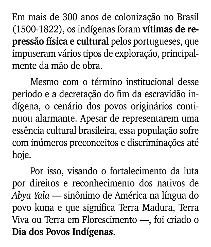 Em mais de 300 anos de coloniza o no Brasil (1500 1822), os ind genas foram v timas de repress o f sica e cultural p...