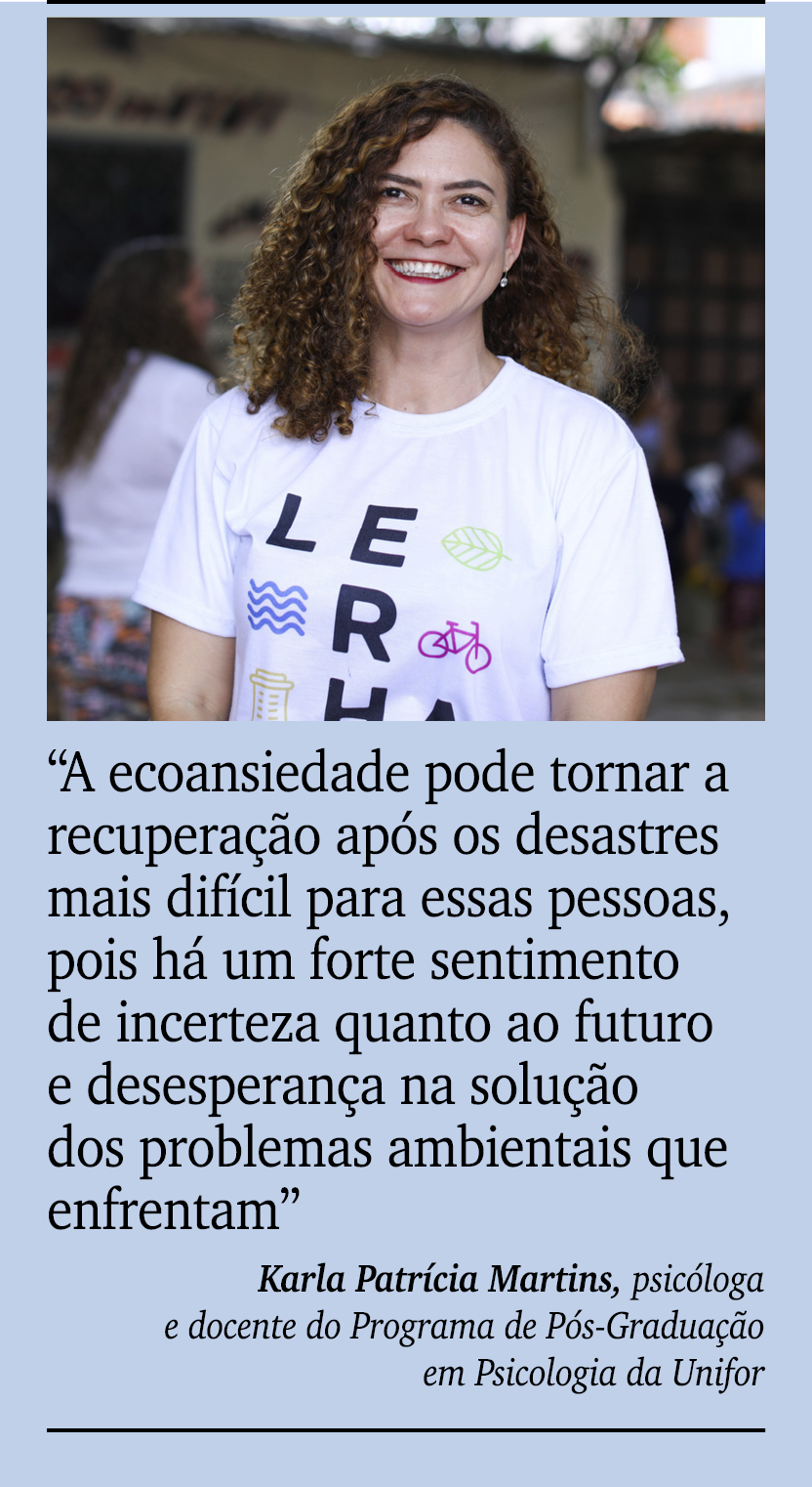 ￼ ￼ “A ecoansiedade pode tornar a recupera o ap s os desastres mais dif cil para essas pessoas, pois h  um forte sen...