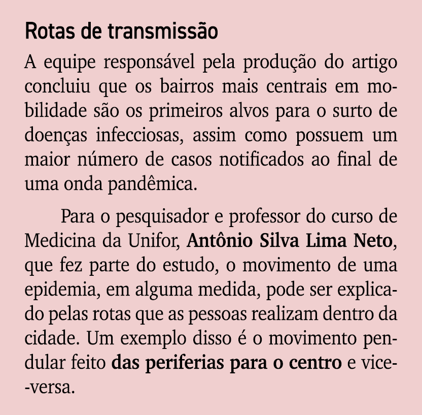 Rotas de transmiss o A equipe respons vel pela produ o do artigo concluiu que os bairros mais centrais em mobilidade...