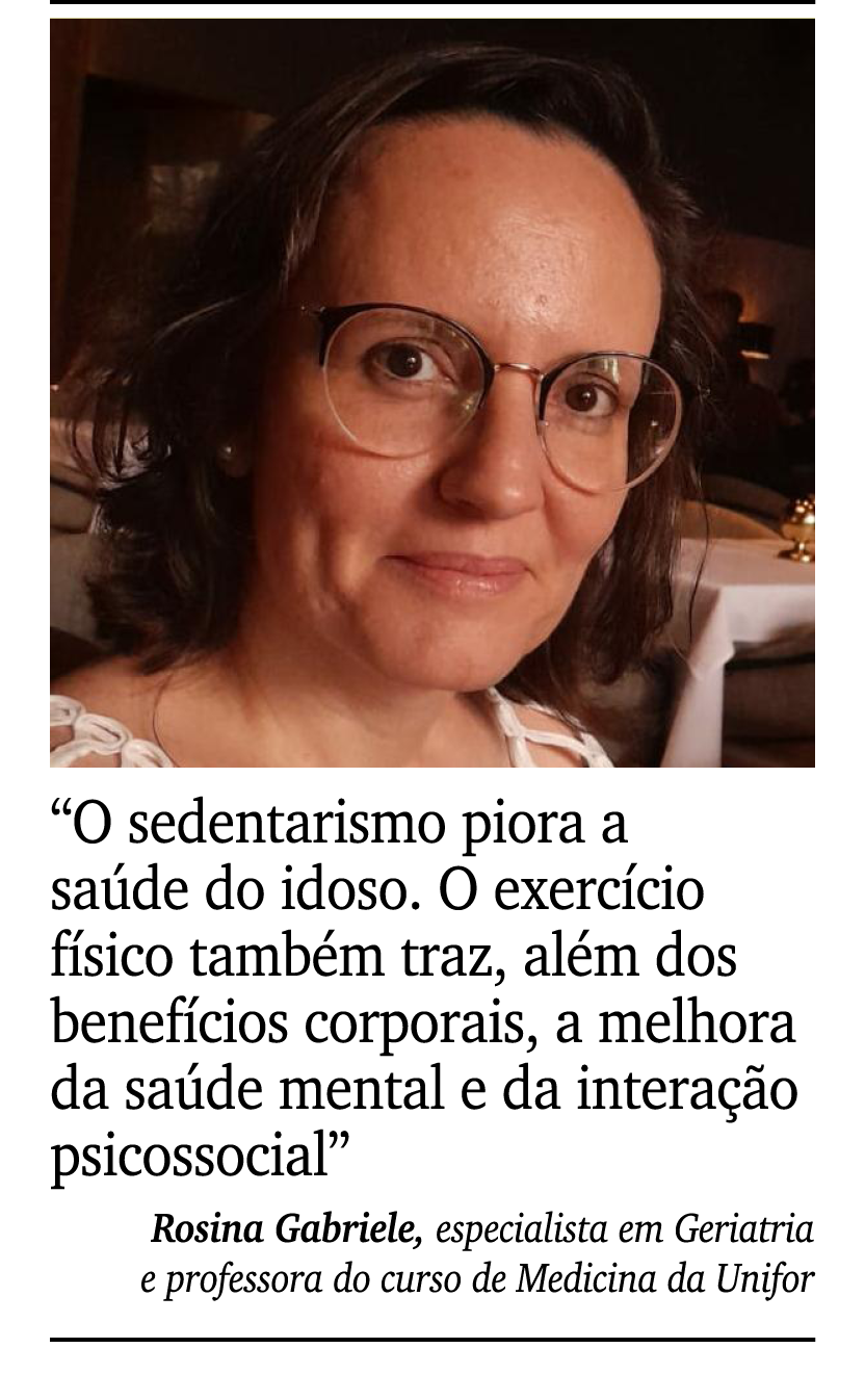 ￼ ￼ “O sedentarismo piora a sa de do idoso. O exerc cio f sico tamb m traz, al m dos benef cios corporais, a melhora ...