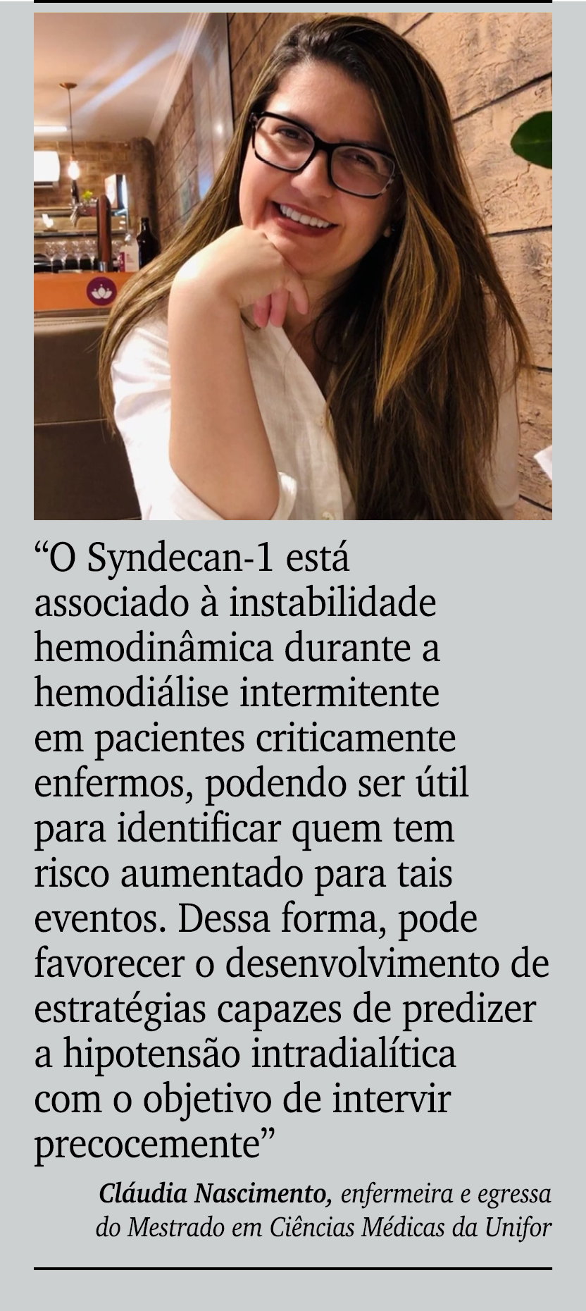 ￼ ￼ “O Syndecan 1 est associado   instabilidade hemodin mica durante a hemodi lise intermitente em pacientes critica...