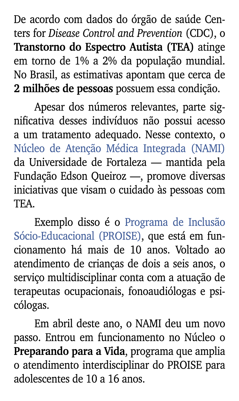 De acordo com dados do rg o de sa de Centers for Disease Control and Prevention (CDC), o Transtorno do Espectro Auti...