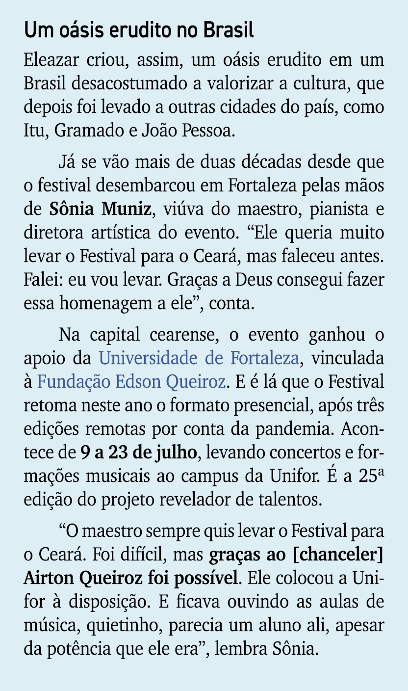 Um o sis erudito no Brasil Eleazar criou, assim, um o sis erudito em um Brasil desacostumado a valorizar a cultura, q...
