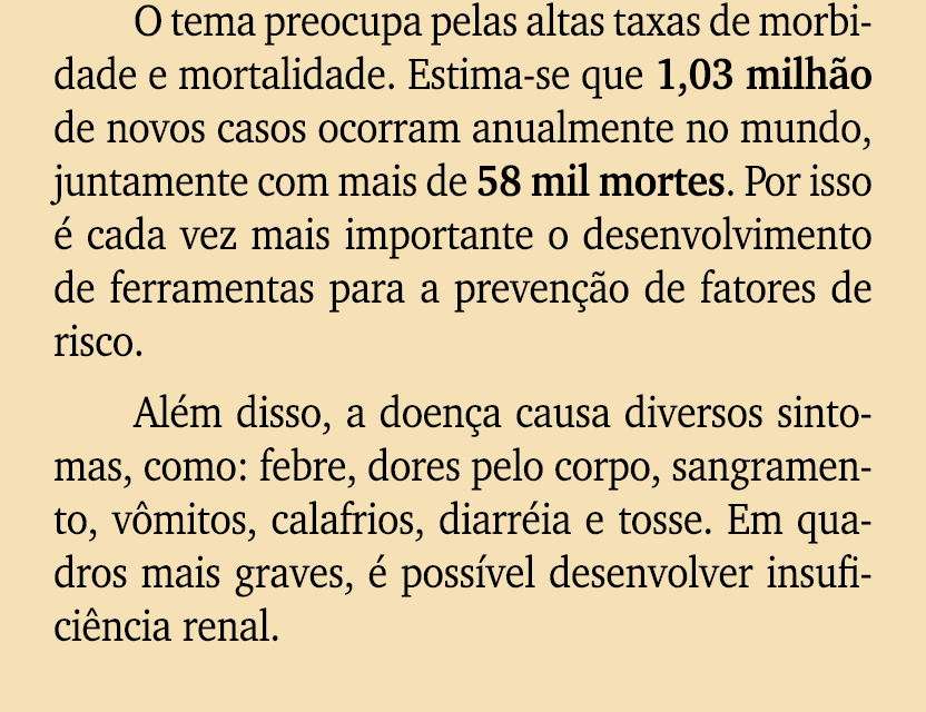 O tema preocupa pelas altas taxas de morbidade e mortalidade. Estima se que 1,03 milh o de novos casos ocorram anualm...