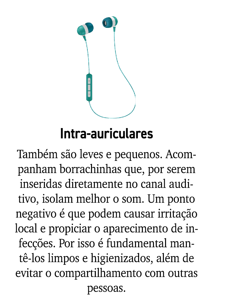 ￼ Intra auriculares Tamb m s o leves e pequenos. Acompanham borrachinhas que, por serem inseridas diretamente no cana...
