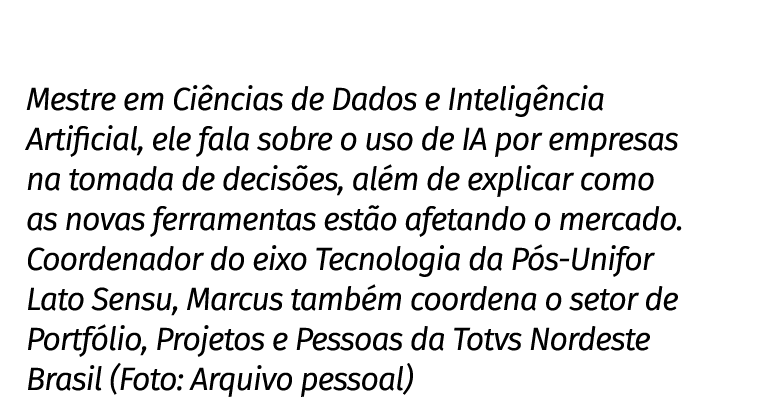  Mestre em Ci ncias de Dados e Intelig ncia Artificial, ele fala sobre o uso de IA por empresas na tomada de decis es...