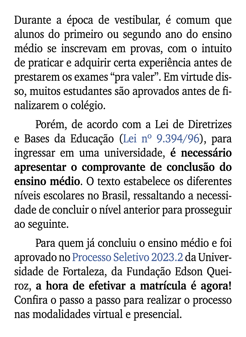 Durante a poca de vestibular,   comum que alunos do primeiro ou segundo ano do ensino m dio se inscrevam em provas, ...