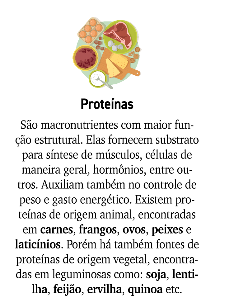 ￼ Prote nas S o macronutrientes com maior fun o estrutural. Elas fornecem substrato para s ntese de m sculos, c lula...