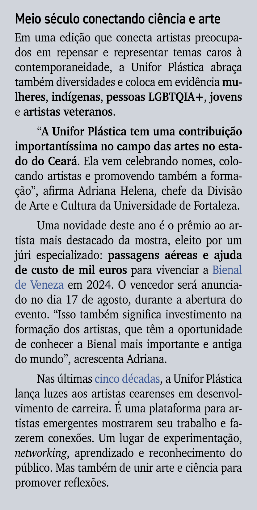 Meio s culo conectando ci ncia e arte Em uma edi o que conecta artistas preocupados em repensar e representar temas ...