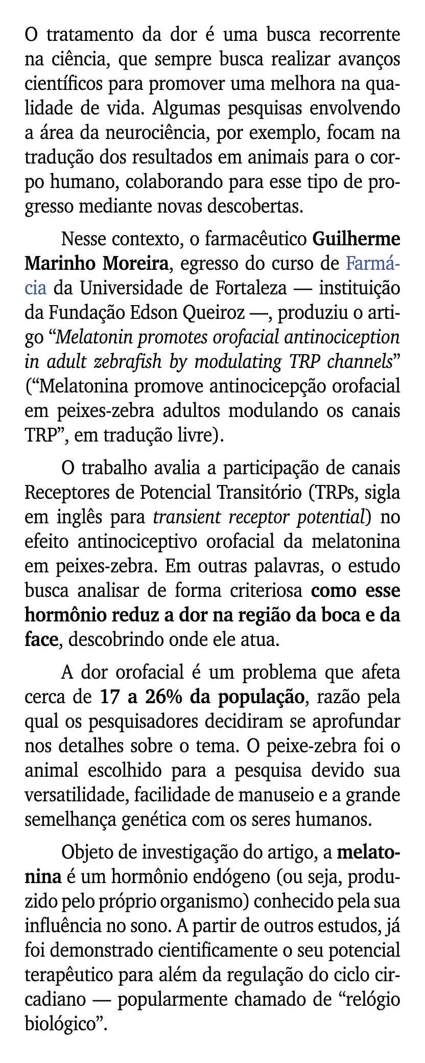 O tratamento da dor  uma busca recorrente na ci ncia, que sempre busca realizar avan os cient ficos para promover um...