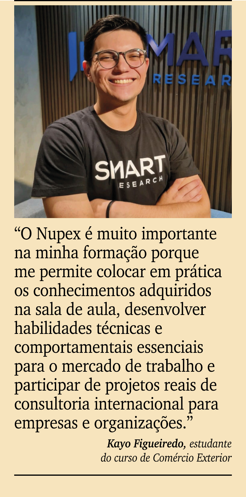 ￼ ￼ “O Nupex  muito importante na minha forma  o porque me permite colocar em pr tica os conhecimentos adquiridos na...