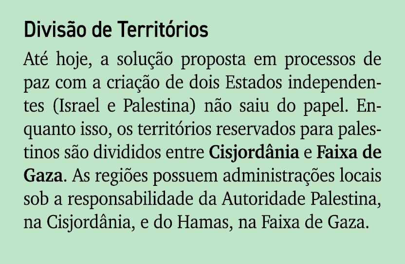 Divis o de Territ rios At hoje, a solu  o proposta em processos de paz com a cria  o de dois Estados independentes (...
