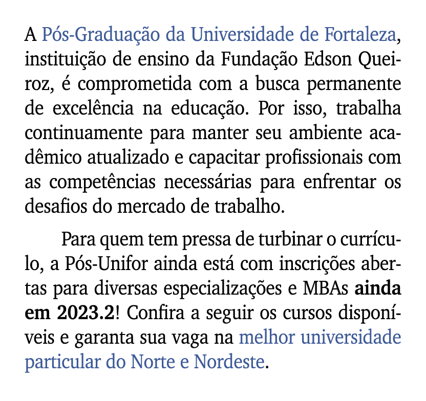A P s Gradua o da Universidade de Fortaleza, institui  o de ensino da Funda  o Edson Queiroz,   comprometida com a b...