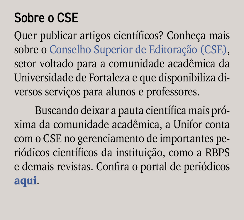 Sobre o CSE Quer publicar artigos cient ficos? Conhe a mais sobre o Conselho Superior de Editora o (CSE), setor volt...