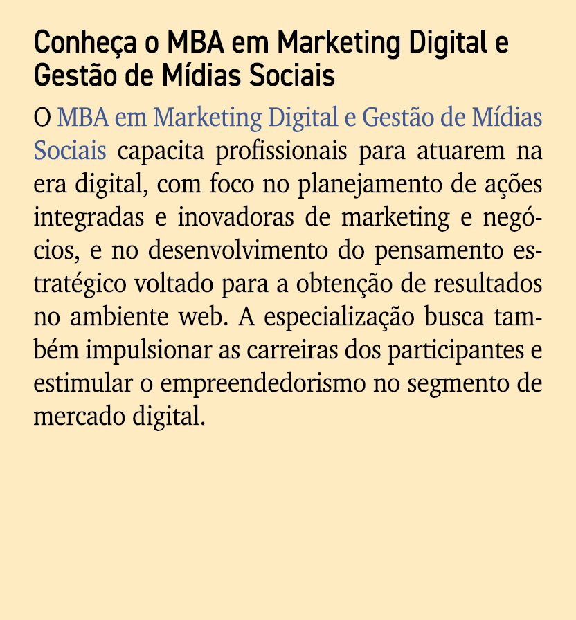 Conhe a o MBA em Marketing Digital e Gest o de M dias Sociais O MBA em Marketing Digital e Gest o de M dias Sociais c...