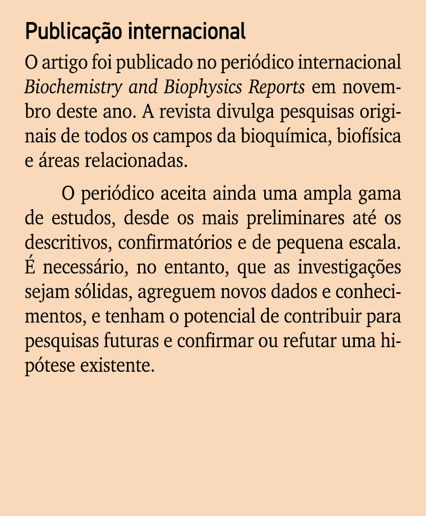 Publica o internacional O artigo foi publicado no peri dico internacional Biochemistry and Biophysics Reports em nov...