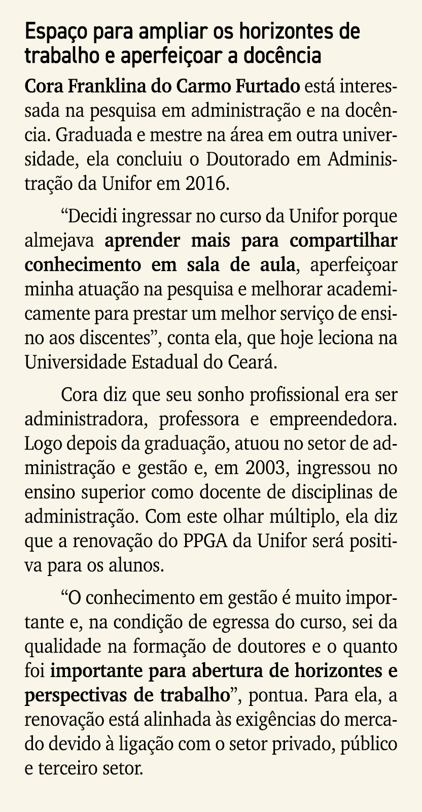 Espa o para ampliar os horizontes de trabalho e aperfei oar a doc ncia Cora Franklina do Carmo Furtado est interessa...
