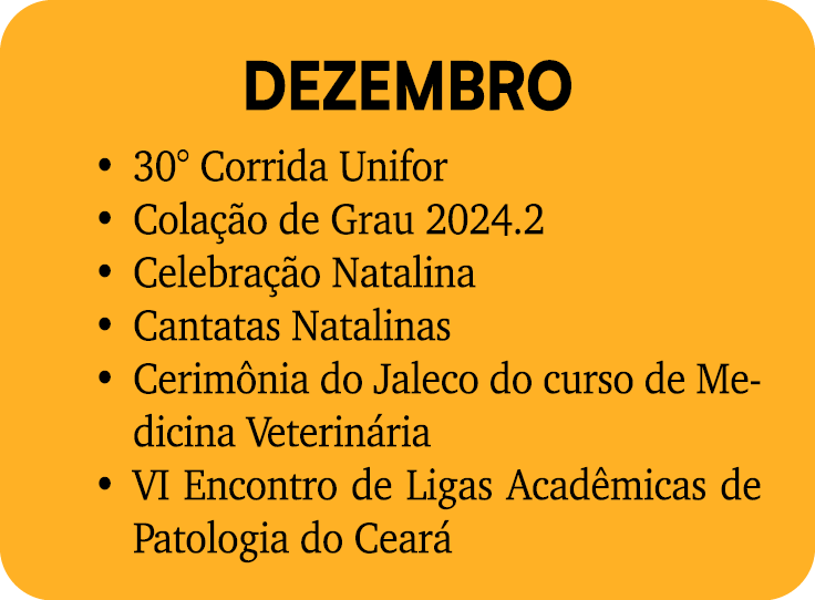 DEZEMBRO 30° Corrida Unifor Cola o de Grau 2024.2 Celebra  o Natalina Cantatas Natalinas Cerim nia do Jaleco do curs...