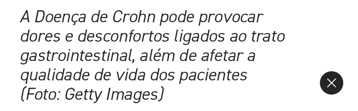 A Doen a de Crohn pode provocar dores e desconfortos ligados ao trato gastrointestinal, al m de afetar a qualidade de...