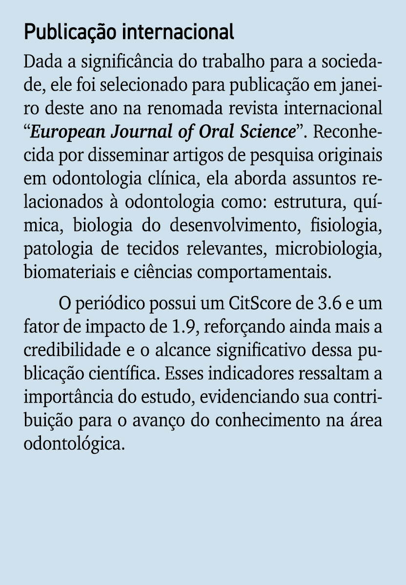 Publica o internacional Dada a signific ncia do trabalho para a sociedade, ele foi selecionado para publica  o em ja...
