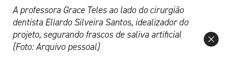 A professora Grace Teles ao lado do cirurgi o dentista Eliardo Silveira Santos, idealizador do projeto, segurando fra...
