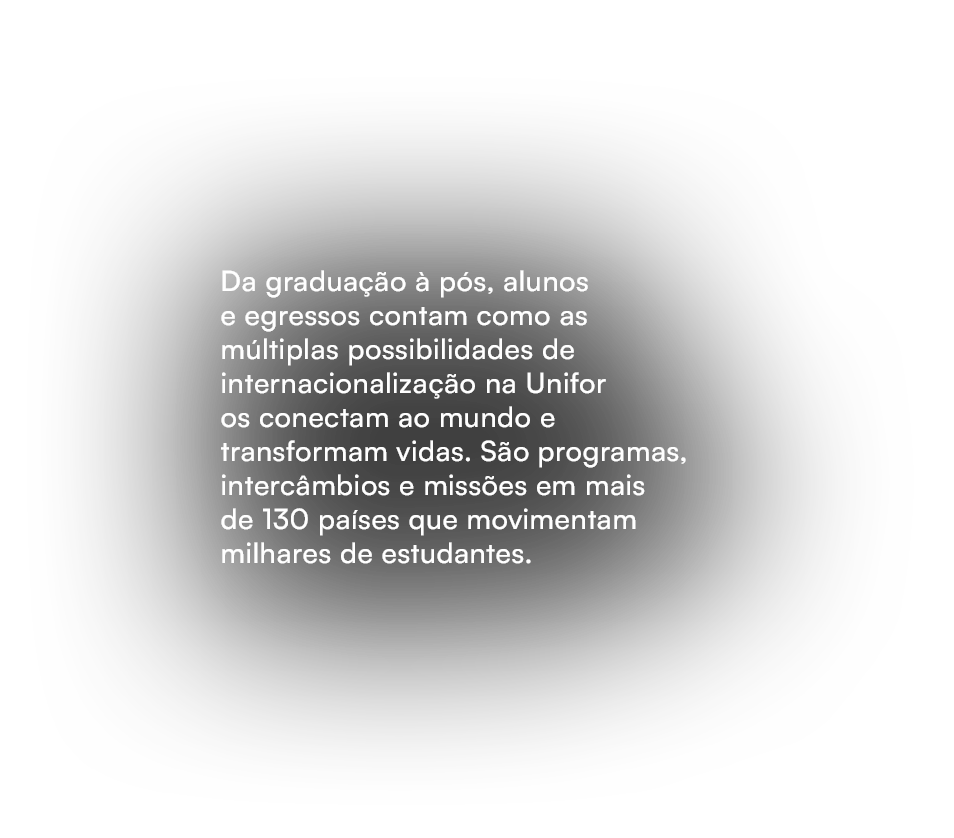 Da gradua o   p s, alunos e egressos contam como as m ltiplas possibilidades de internacionaliza  o na Unifor os con...