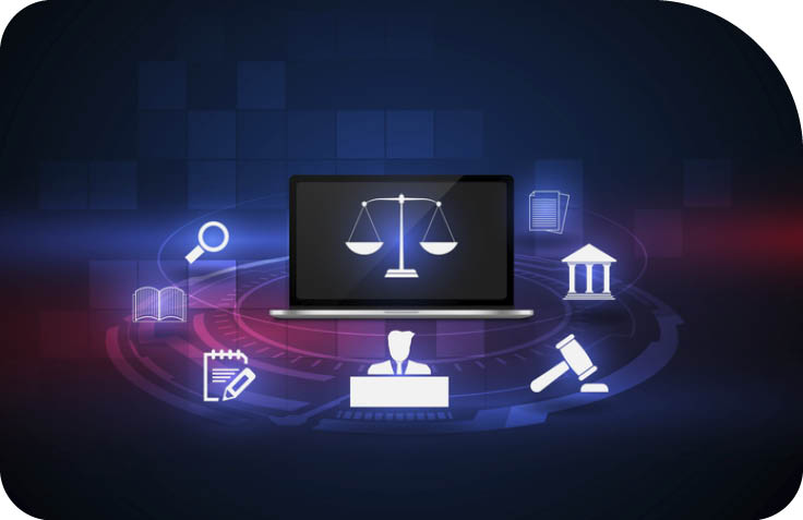information technology internet digital justice law verdict case legal gavel wooden hammer crime court auction symbol. vector illusatration