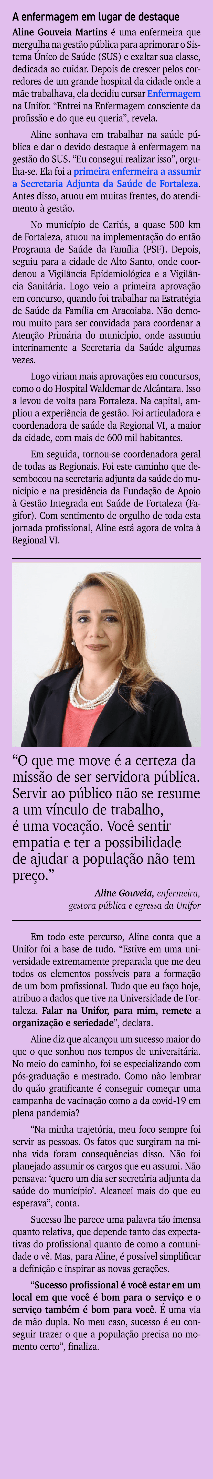 A enfermagem em lugar de destaque Aline Gouveia Martins  uma enfermeira que mergulha na gest o p blica para aprimora...