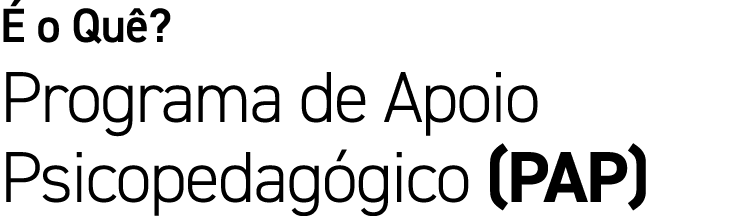  o Qu ? Programa de Apoio Psicopedag gico (PAP)