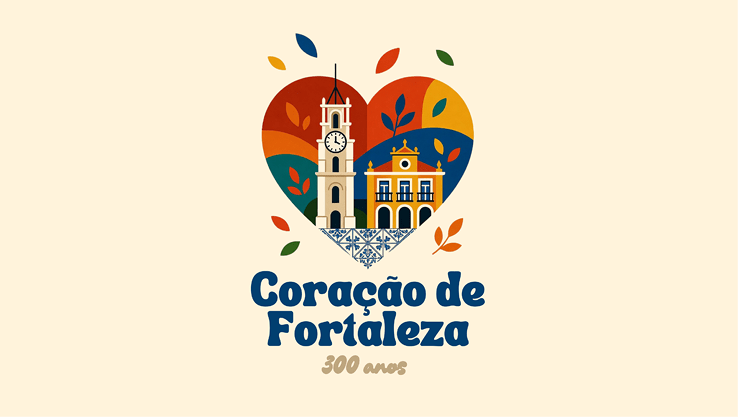 Cora o colorido com ilustra  o de um rel gio de torre e um pr dio hist rico decorado com folhas ao redor e texto em portugu s.  Description generated by AI