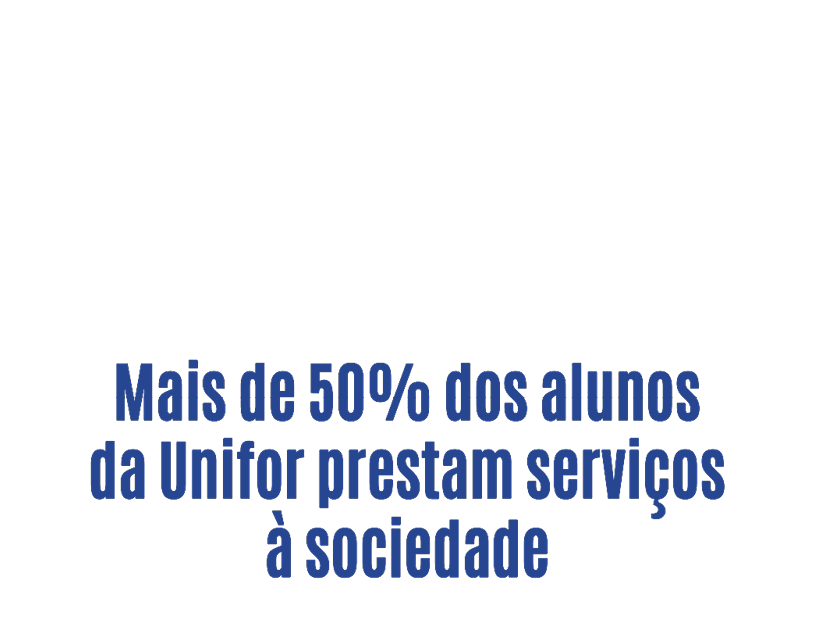 Mais de metade dos alunos da Unifor prestam servi os  sociedade.  Description generated by AI