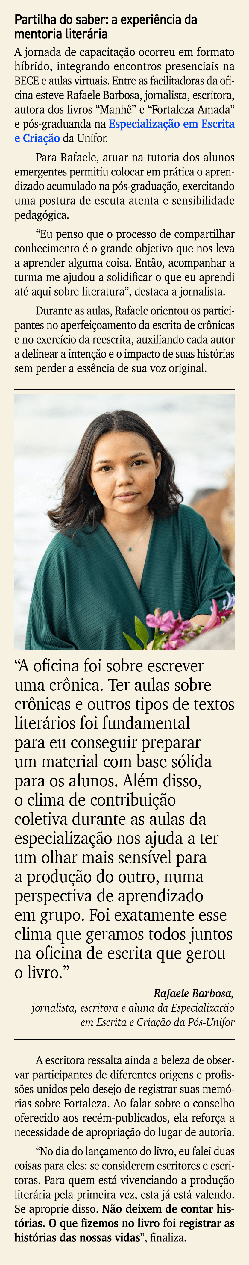 Partilha do saber: a experi ncia da mentoria liter ria A jornada de capacita o ocorreu em formato h brido, integrand...